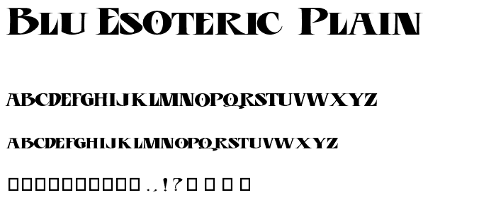 BLU Esoteric  plain font